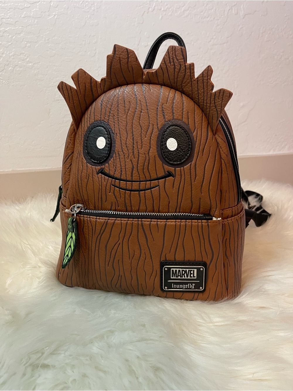 Groot Mini Backpack with Leaf Zipper Pulls - Brown - Picture 5 of 5